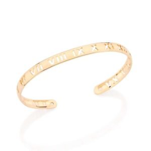 BRACELETE MASCULINO FOLHEADO A OURO ALGARISMOS ROMANOS. MED 6,5CM