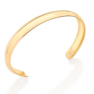 BRACELETE DE OURO 18K PULSEIRA MASCULINO ARO LISO